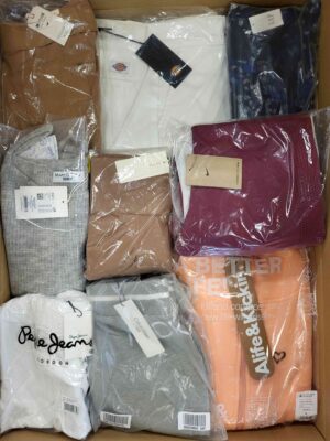 The photo shows a package with clothing in the category AW.