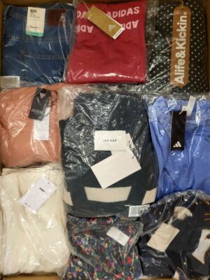 The photo shows a package with clothing in the category AW.