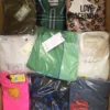 The photo shows a package with clothing in the category AP.