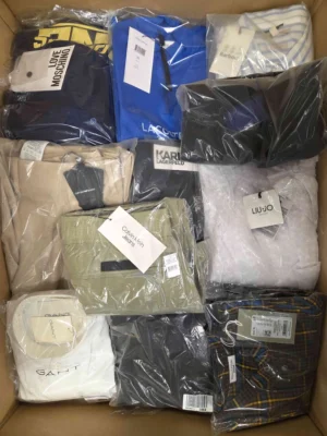 The photo shows a package with clothing in the category AP.