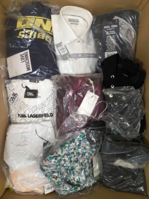 The photo shows a package with clothing in the category AP.