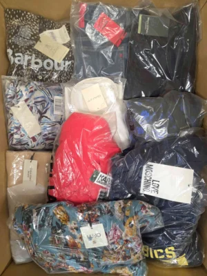 The photo shows a package with clothing in the category AP.