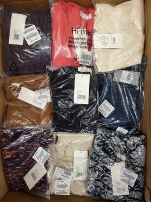 The photo shows a package with clothing in the category YA.