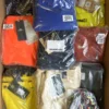 The photo shows a package with footwear in the category AS.