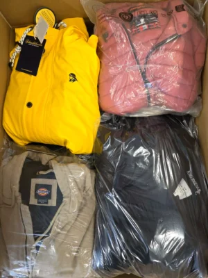 The photo shows a package with clothing in the category B.