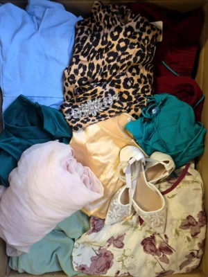 The photo shows a package with clothing in the category BSN.