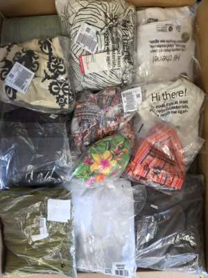 The photo shows a package with clothing in the category B.
