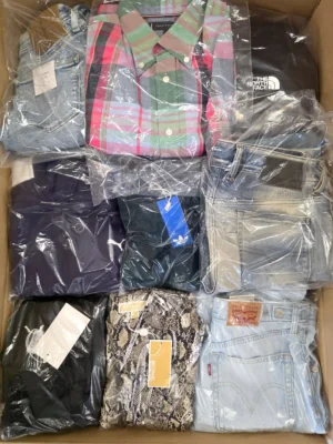 The photo shows a package with clothing in the category B.