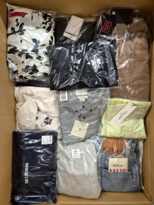 The photo shows a package with clothing in the category B.