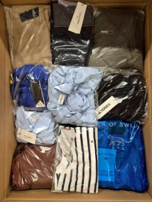 The photo shows a package with clothing in the category B.