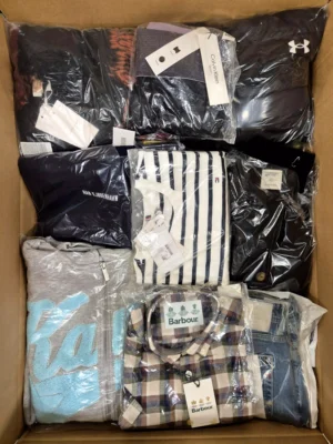The photo shows a package with clothing in the category B.