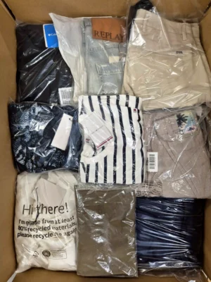 The photo shows a package with clothing in the category B.