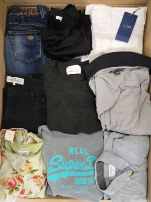 The photo shows a package with clothing in the category U.