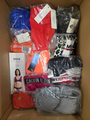The photo shows a package with clothing in the category ABW.