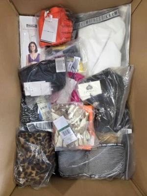 The photo shows a package with clothing in the category ABW.