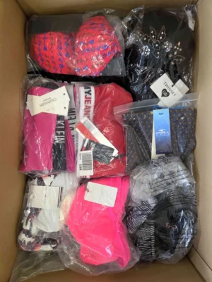 The photo shows a package with clothing in the category ABW.
