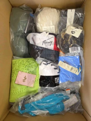 The photo shows a package with clothing in the category ABW.