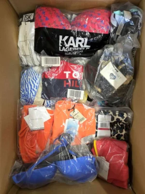 The photo shows a package with clothing in the category ABW.
