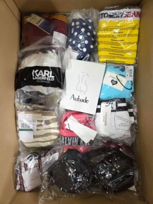 The photo shows a package with clothing in the category ABW.