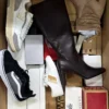 The photo shows a package with footwear in the category BS.