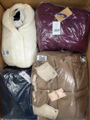 The photo shows a package with clothing in the category AJW.