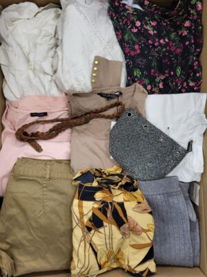 The photo shows a package with clothing in the category TSC.