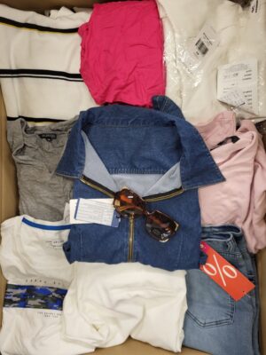 The photo shows a package with clothing in the category TSC.