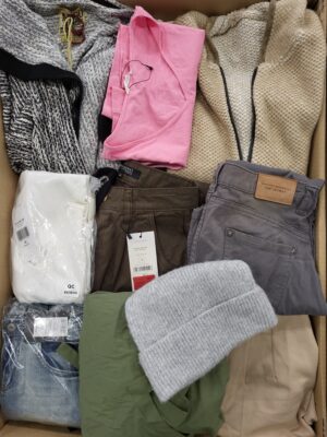 The photo shows a package with clothing in the category TSC.