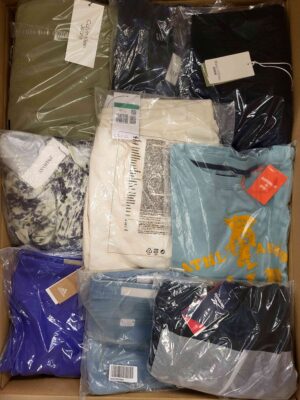 The photo shows a package with clothing in the category AW.