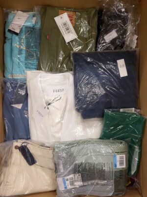 The photo shows a package with clothing in the category AW.