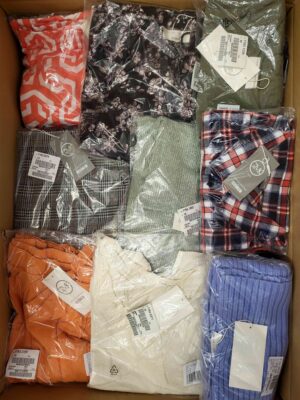 The photo shows a package with clothing in the category YA.