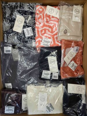 The photo shows a package with clothing in the category YA.