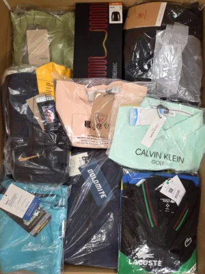 The photo shows a package with clothing in the category AP.