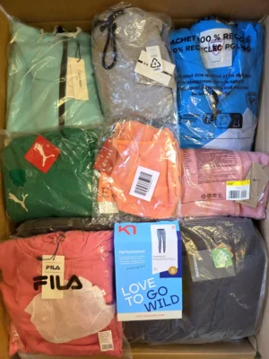The photo shows a package with clothing in the category AP.