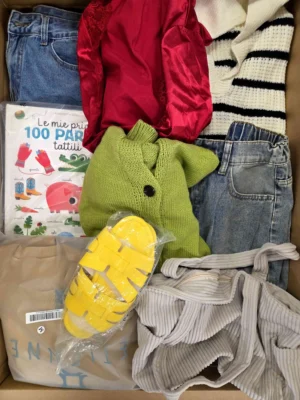 The photo shows a package with clothing in the category BSN.