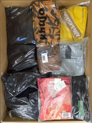 The photo shows a package with clothing in the category B.