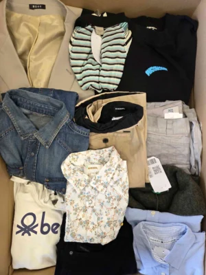 The photo shows a package with clothing in the category U.
