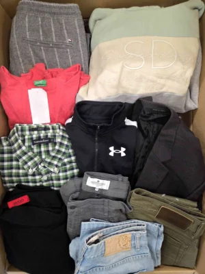 The photo shows a package with clothing in the category U.
