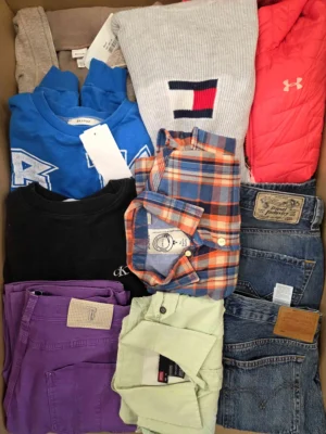 The photo shows a package with clothing in the category U.