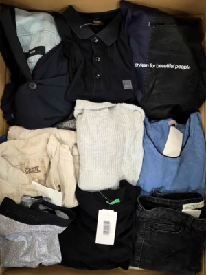 The photo shows a package with clothing in the category U.
