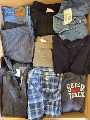 The photo shows a package with clothing in the category U.