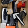 The photo shows a package with footwear in the category BS.