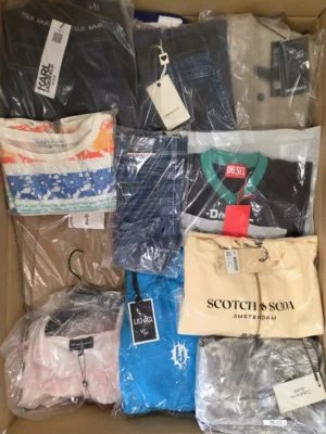 The photo shows a package with clothing in the category K.