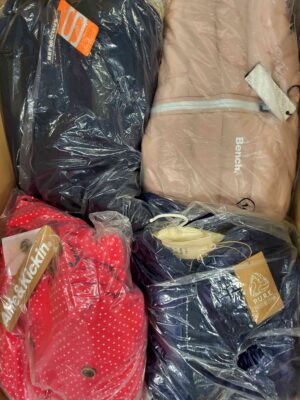 The photo shows a package with clothing in the category AJW.