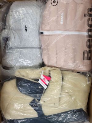 The photo shows a package with clothing in the category AJW.