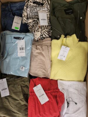 The photo shows a package with clothing in the category TSC.