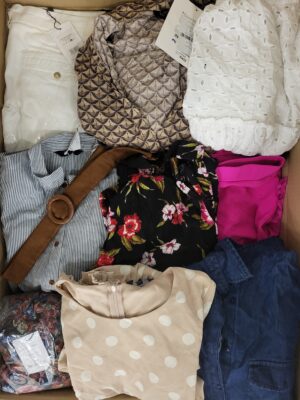 The photo shows a package with clothing in the category TSC.