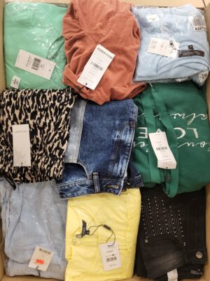 The photo shows a package with clothing in the category TSC.