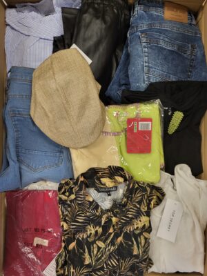 The photo shows a package with clothing in the category TSC.