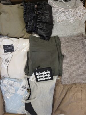 The photo shows a package with clothing in the category TSC.